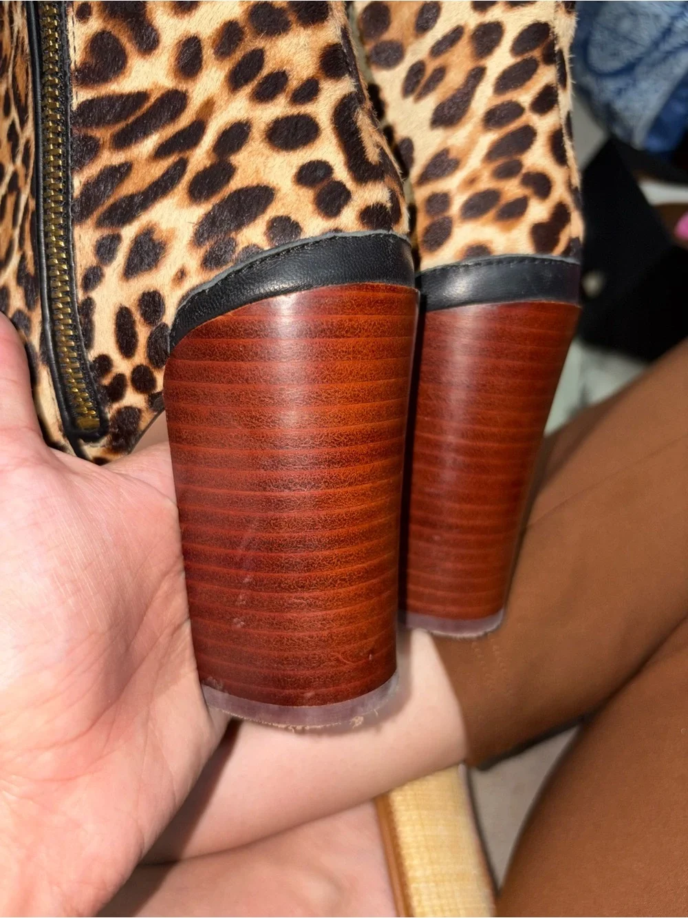 Katherine Ankle Booties in Leopard Print - Tan/Brown